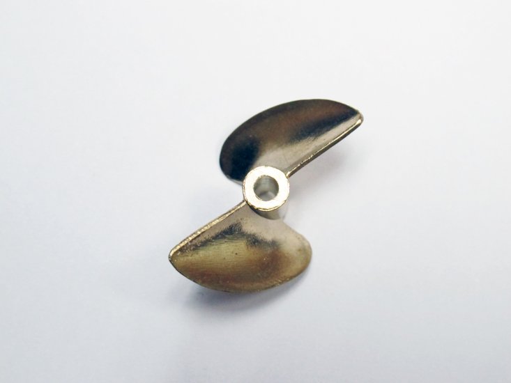35mm Diameter 2 Blade Cast Copper Propellor for 4mm Shaft - Click Image to Close