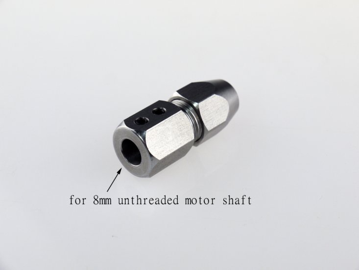 Flex Collet for 8mm Un-Thread Motor Shaft to 3/16" Cable Shaft - Click Image to Close