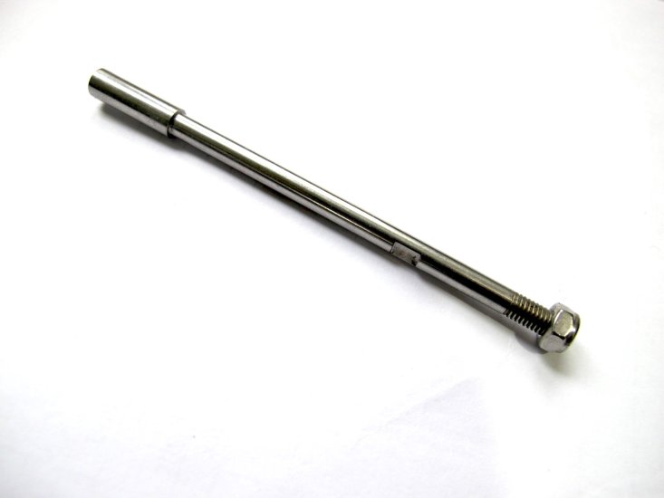 Stainless Steel 3/16" shaft threaded for square end flex cable - Click Image to Close
