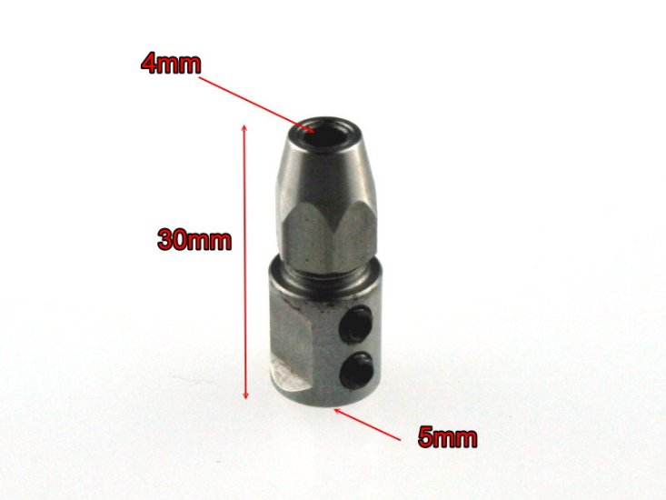Flex Collet for 5mm un-thread Motor Shaft to 4mm Cable Shaft - Click Image to Close