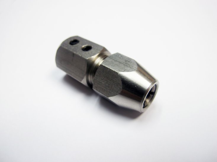 Flex Collet for 6mm Un-Thread Motor Shaft to 1/4" Cable Shaft - Click Image to Close