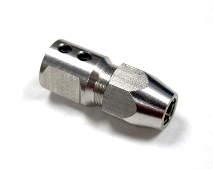 Flex Collet for 8mm Un-Thread Motor Shaft to 1/4" Cable Shaft - Click Image to Close