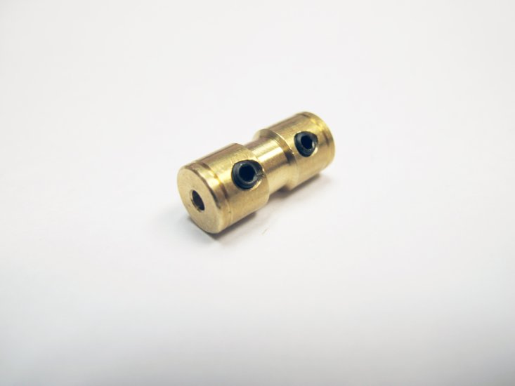 Copper Coupler for 2.2mm Motor Shaft to 1/8" Cable Shaft - Click Image to Close