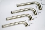 90 Degree Bend Width 50mm to 80mm Stainless Steel Header 7/8"
