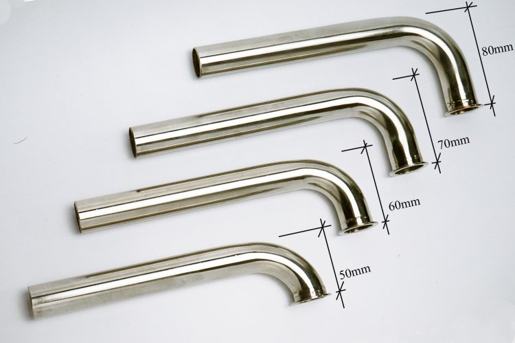 90 Degree Bend Width 50mm to 80mm Stainless Steel Header 7/8" - Click Image to Close