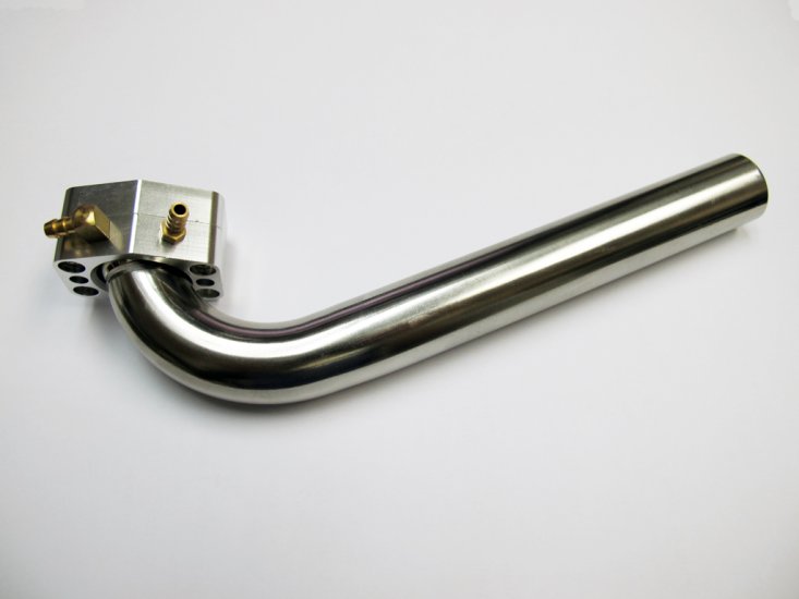 Angle Adjust. Stainless Steel Header & Flange for Side Exhaust - Click Image to Close