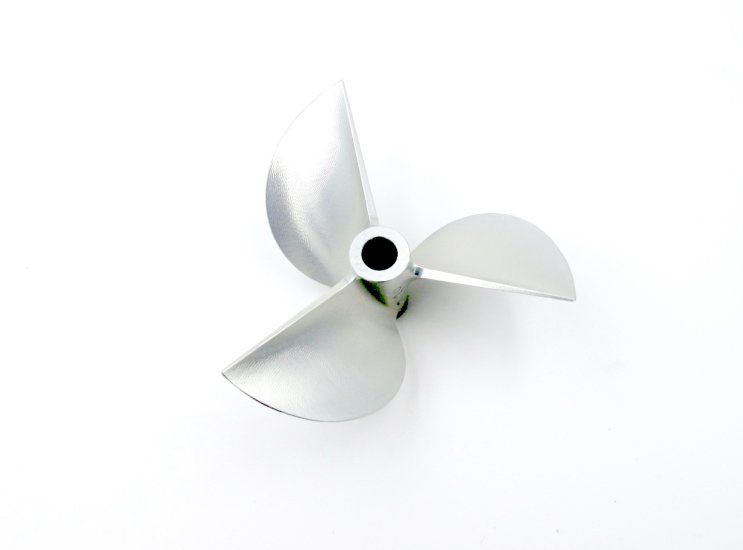 CNC 7016/3 Propeller 70mm 3 Blade Cast Aluminum for 1/4" Shaft - Click Image to Close