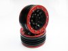 Alloy Beadlock 1.9 Wheel Rim Black Red 1:10 RC Crawlers x 2