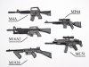 1:10 Scale ABS Machine Guns 5 Pack M-Type