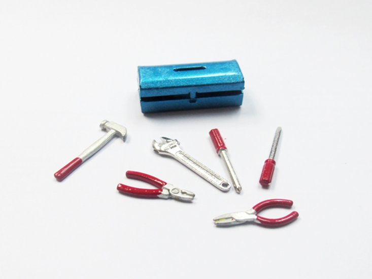 1:10 Scale Metal Miniature Tool Box with Accessories - Click Image to Close