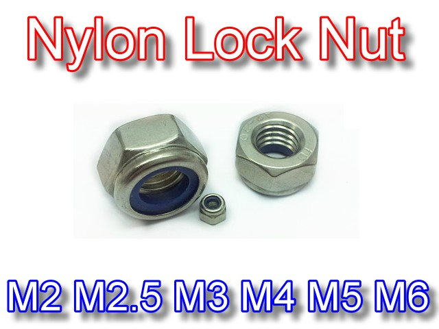 M3 Stainless Steel Nylon Lock Nuts x 10 x 20 x 50 x 100 pcs - Click Image to Close