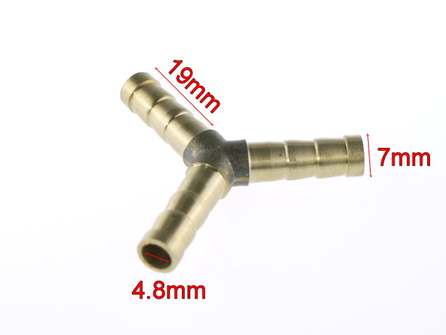 3 Way Brass Water Nipple Y-shaped Splitter x 2 pcs - Click Image to Close