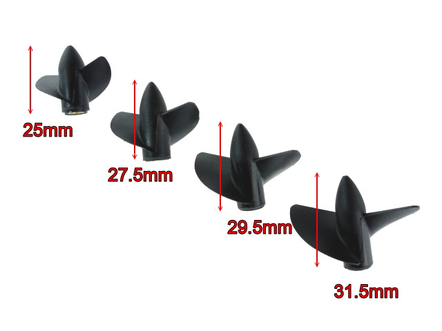 Nylon 2 Bladed Propeller M4 threaded 35mm 39mm 42mm 45mm - Click Image to Close